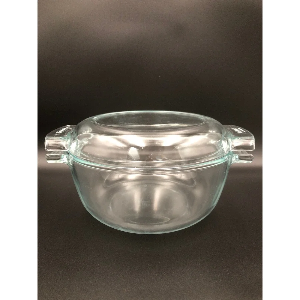 Vintage PYREX de Corning France 453 Clear Glass Casserole Dish Lid 1.5L MCM 70s